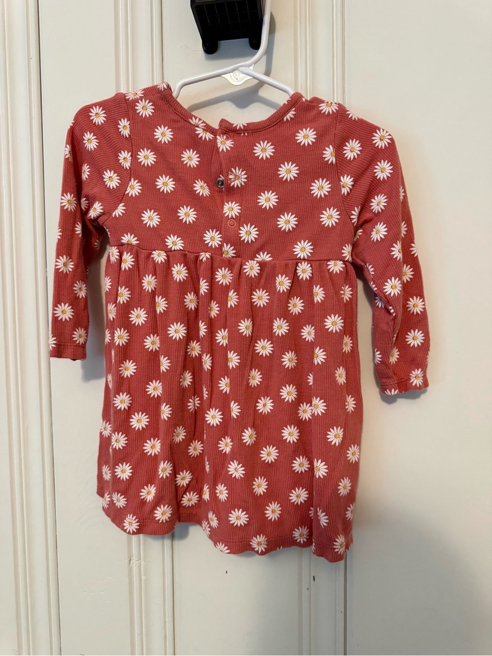 Angel Dear Coral Daisy Knit Long Sleeve Dress - Picture 4 of 6
